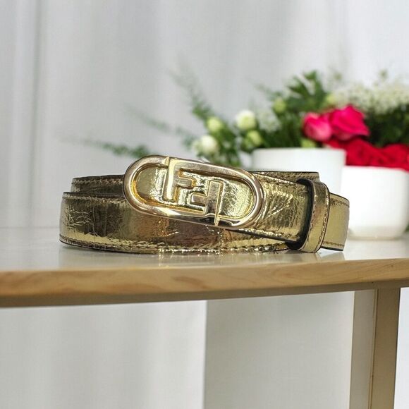 Fendi Accessories - Fendi Gold Foil Belt 80